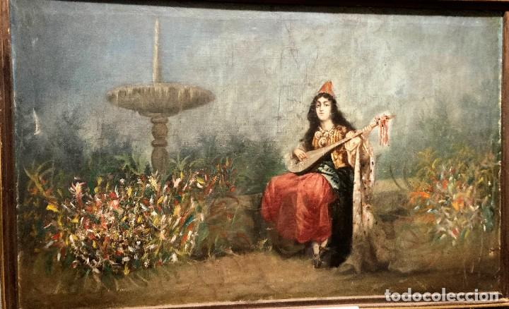 Arte: Gitana z&iacute;ngara tocando el laud, firmado Rull - Foto 4