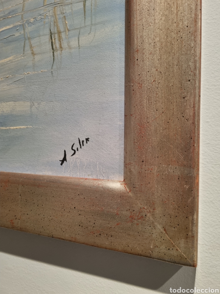 Arte: El rio y el campo sobre lienzo. - Foto 3