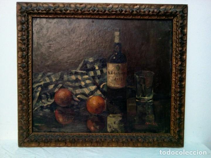 Arte: Firmado Auli &oacute;leo sobre lienzo bodegon - Foto 1