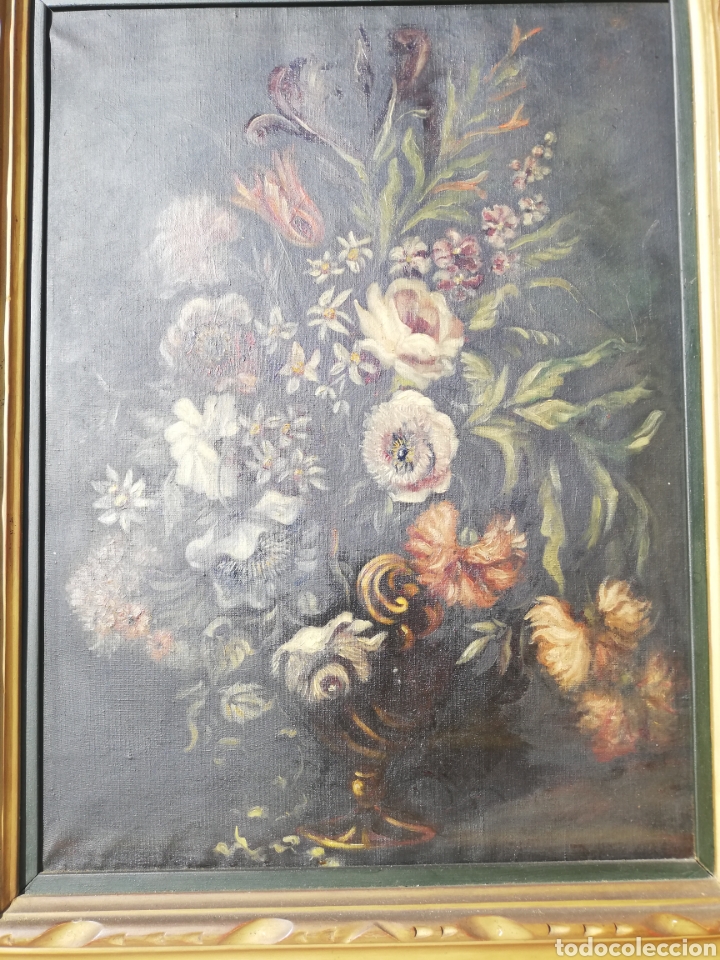 Arte: Bodeg&oacute;n de flotresOleo antiguo - Foto 2