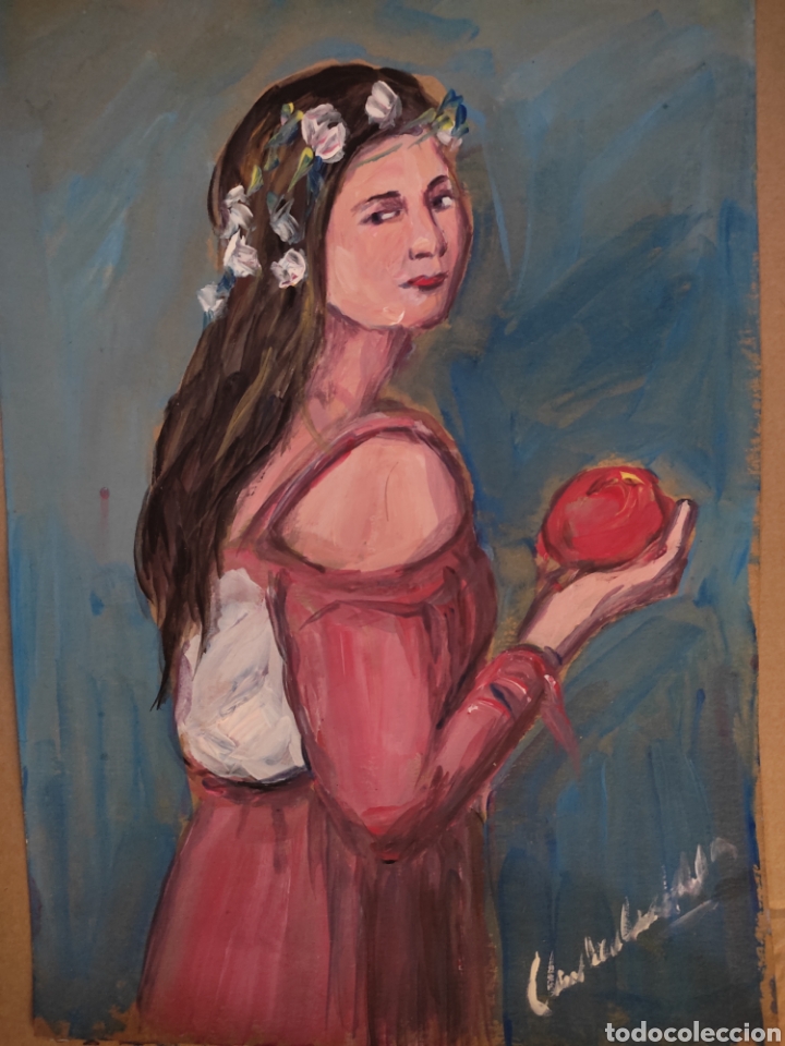 Arte: Chica con manzana ( original )