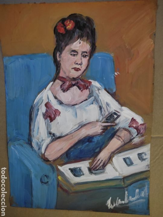 Arte: Chica viendo fotos ( original )