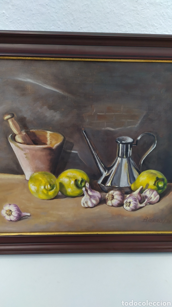 Arte: Cuadro Baeza Bodeg&oacute;n oleo en lienzo - Foto 1