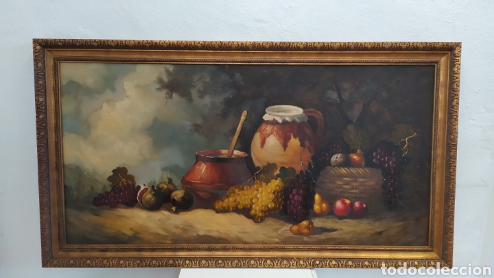 Arte: Cuadro bodeg&oacute;n grande &oacute;leo sobre lienzo