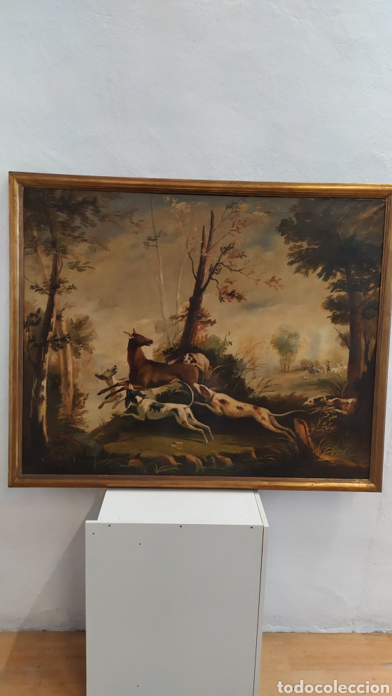 Arte: Cuadro antiguo imagen caza - Foto 5
