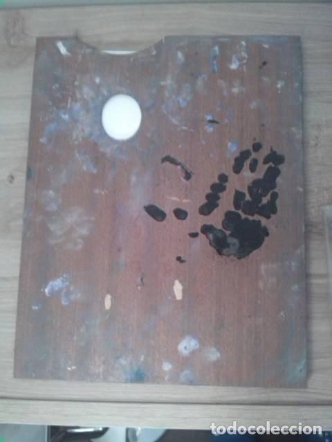 Arte: Tabla paleta rectangular de pintor para mezclar colores. - Foto 1