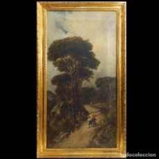 Arte: RAMÓN MARTÍ ALSINA (1826-1894) - PAISAJE - ÓLEO SOBRE LIENZO - 99 X 49 CM - PIEZA ORIGINAL DE MUSEO. Lote 328387933