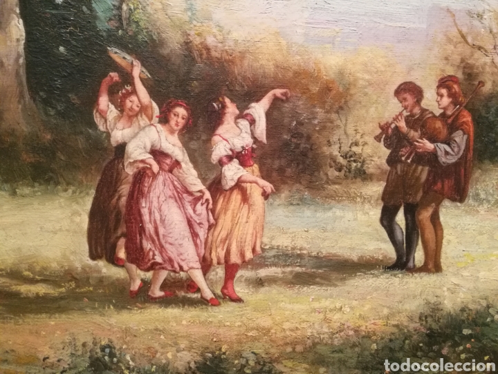 Arte: BAILARINAS EN EL BOSQUE. C&Iacute;RCULO DE COROT (1795-1876) - Foto 4