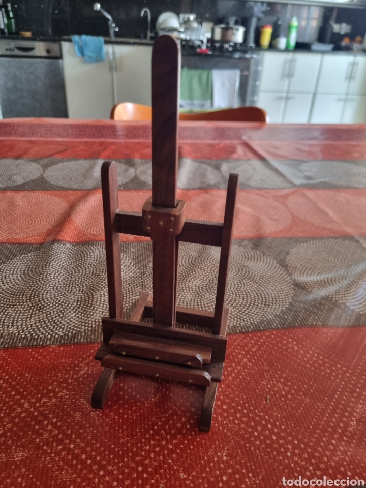 Arte: Miniatura de oleo sobre lienzo con caballete - Foto 4