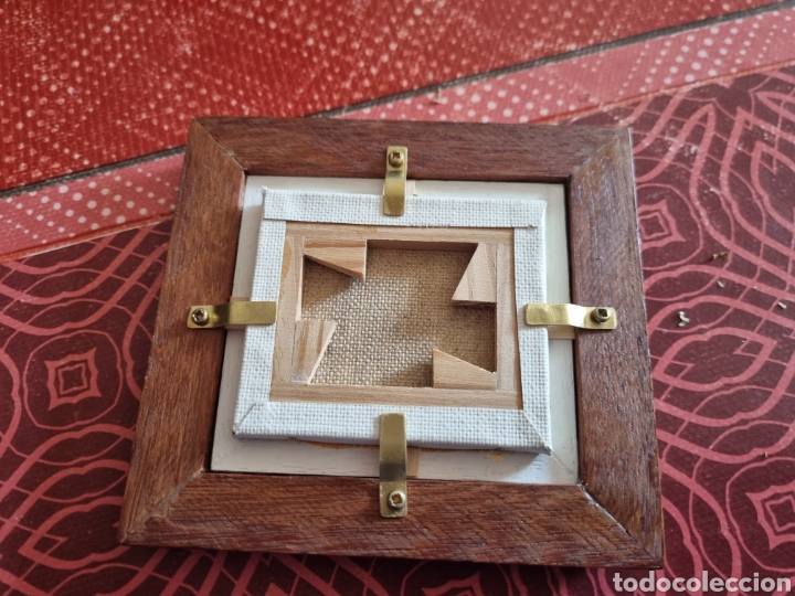 Arte: Miniatura de oleo sobre lienzo con caballete - Foto 3