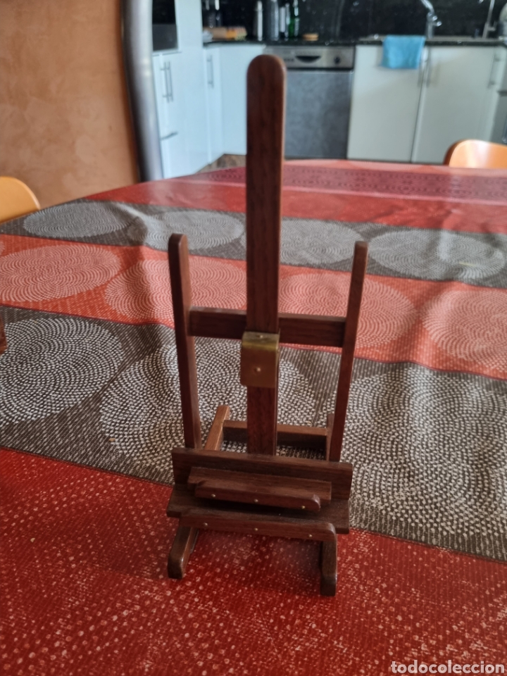 Arte: Miniatura de oleo sobre lienzo con caballete - Foto 4
