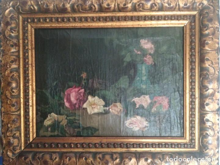 Arte: ANTIGUO BODEG&Oacute;N DE FLORES. MODERNISTA. - Foto 1