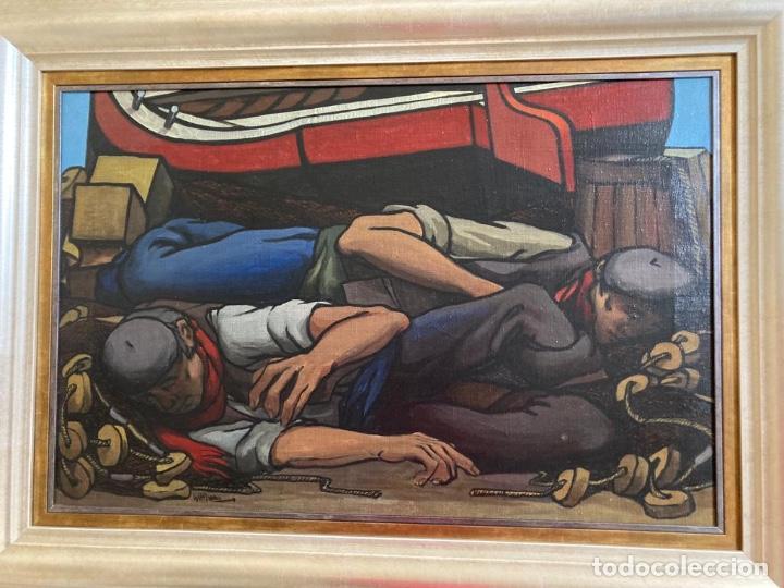 Arte: &Oacute;leo Eugenio Chicano 1,18x0,87 con marco - Foto 1
