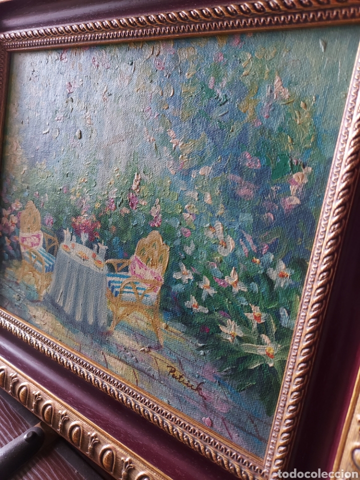 Arte: &Oacute;leo sobre tabla. Jard&iacute;n franc&eacute;s - Foto 2