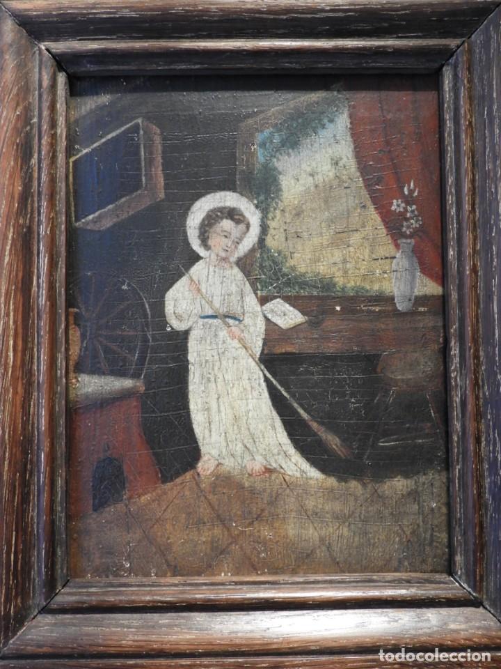 Arte: CUADRO ANTIGUO S. XVIII SOBRE TABLA. - Foto 2