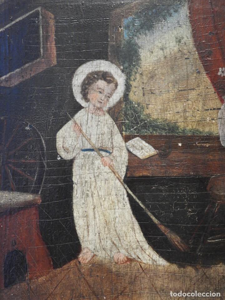 Arte: CUADRO ANTIGUO S. XVIII SOBRE TABLA. - Foto 3