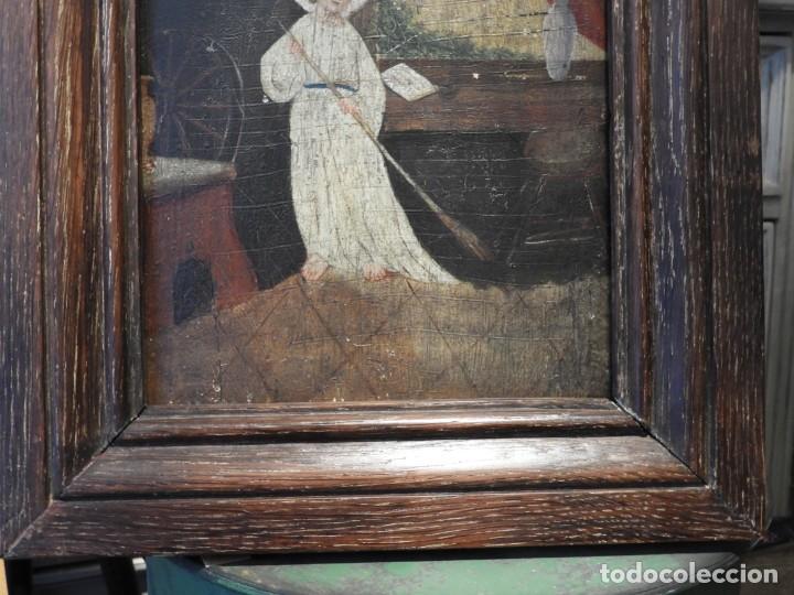 Arte: CUADRO ANTIGUO S. XVIII SOBRE TABLA. - Foto 5