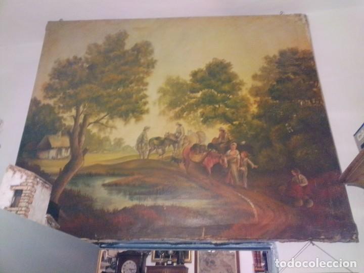 Arte: Antiguo y gran &oacute;leo sobre lienzo - Foto 1