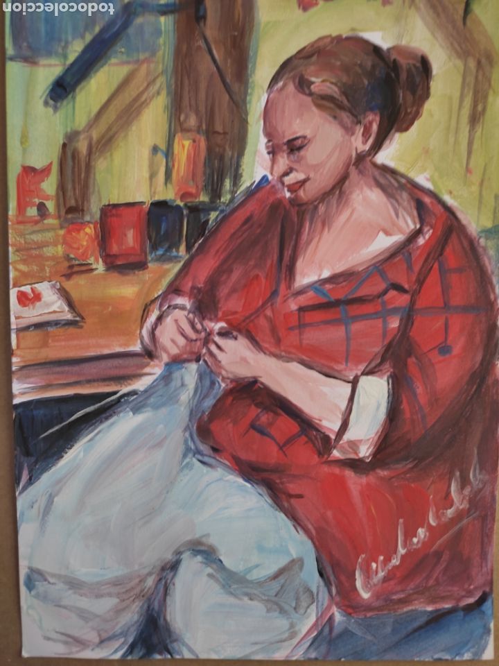 Art: Mujer cosiendo ( original )