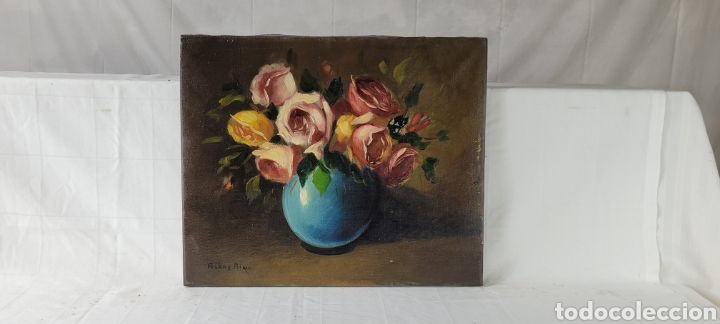Arte: Bodeg&oacute;n de Rosas firmado Ribas Rius - Foto 3