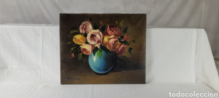 Arte: Bodeg&oacute;n de Rosas firmado Ribas Rius - Foto 4