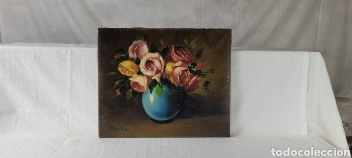 Arte: Bodeg&oacute;n de Rosas firmado Ribas Rius - Foto 5