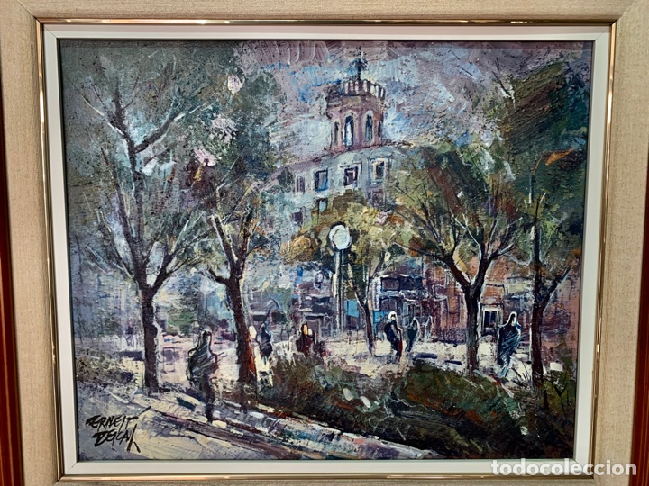 Arte: Ernest Descals Pujol, paseo plaza mayor de Sabadell, 45,5x37,5 obra y 71x63 con marco