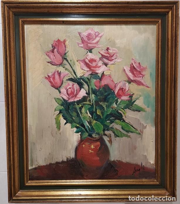 Arte: Antoni Angle Roca (1924 - 2012) Rosas Rosas - Foto 2