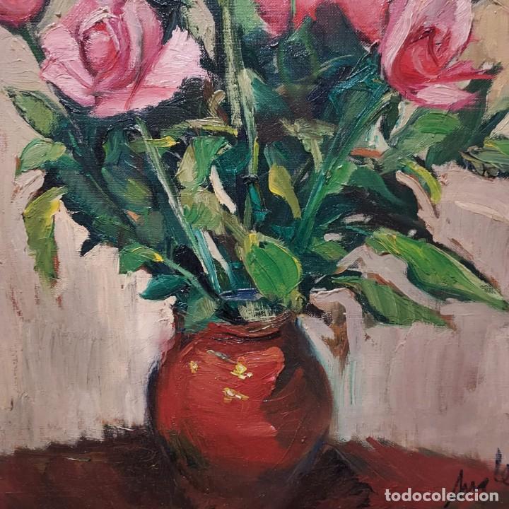 Arte: Antoni Angle Roca (1924 - 2012) Rosas Rosas - Foto 6