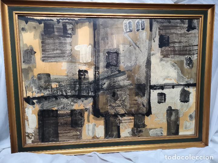 Arte: Gran Cuadro oleo paisaje urbano abstracto