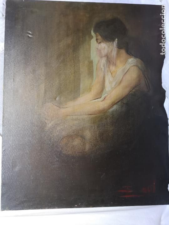 Arte: Cuadro oleo mujer con velo - Foto 7
