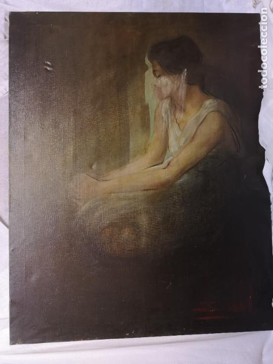 Arte: Cuadro oleo mujer con velo - Foto 8