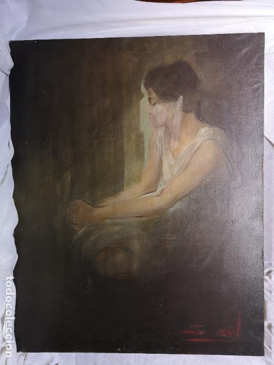 Arte: Cuadro oleo mujer con velo - Foto 1