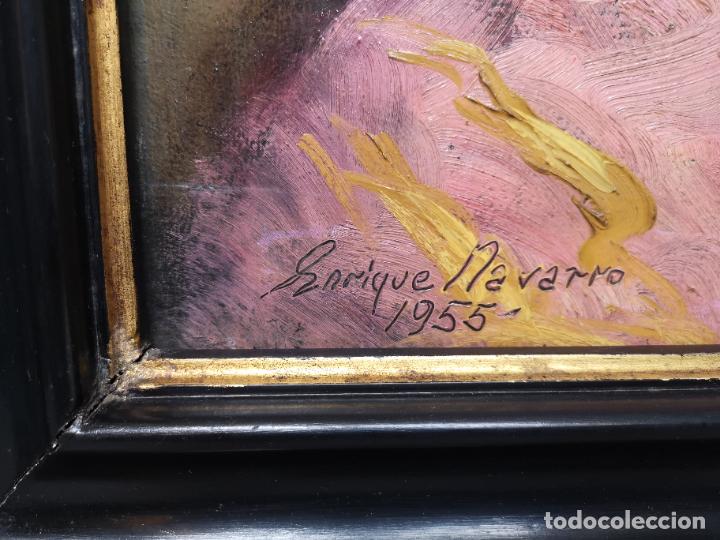 Arte: Cuadro oleo gitana de Enrique Navarro 1955 - Foto 2