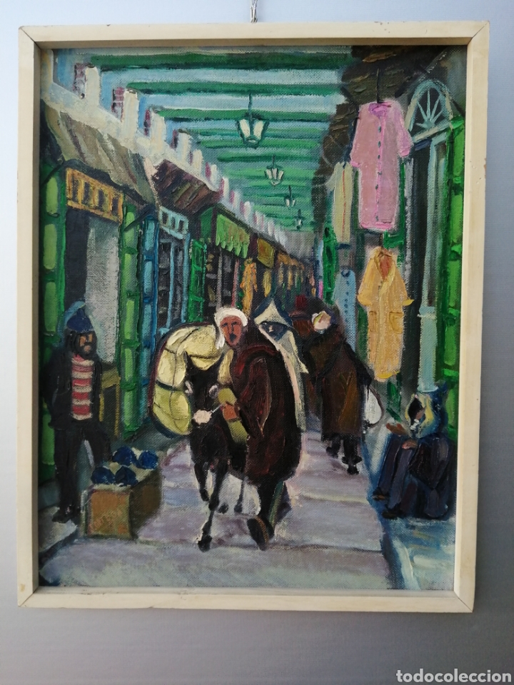 Arte: J. Ortega. &Oacute;leo sobre tabla. Bazar - Foto 1