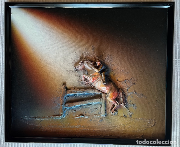 Kunst: Cuadro Oleo relieve de 60x50 (caballo saltando)