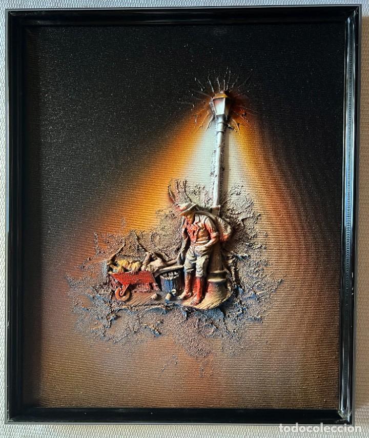 Arte: Cuadro Oleo relieve de 60x50 Mendigo - Foto 1
