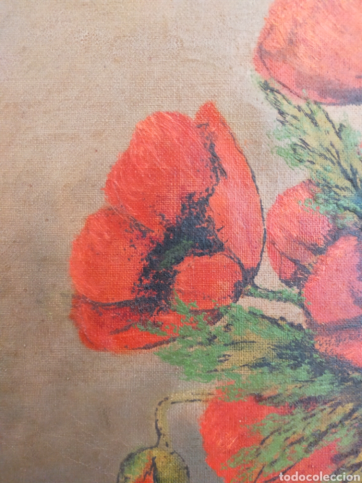 Arte: AMAPOLAS. OLEO SOBRE LIENZO. 44X64 CM. - Foto 3
