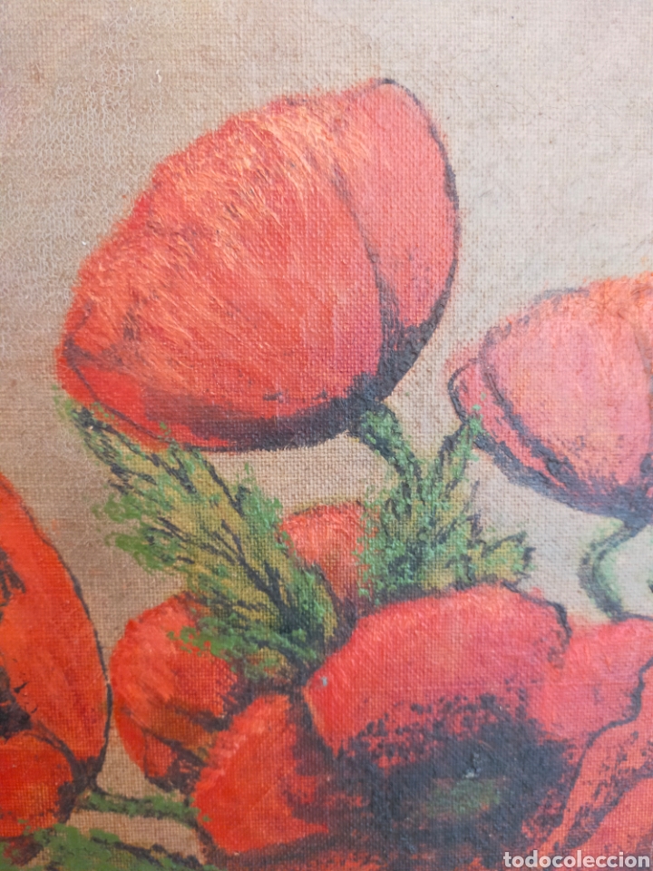 Arte: AMAPOLAS. OLEO SOBRE LIENZO. 44X64 CM. - Foto 4