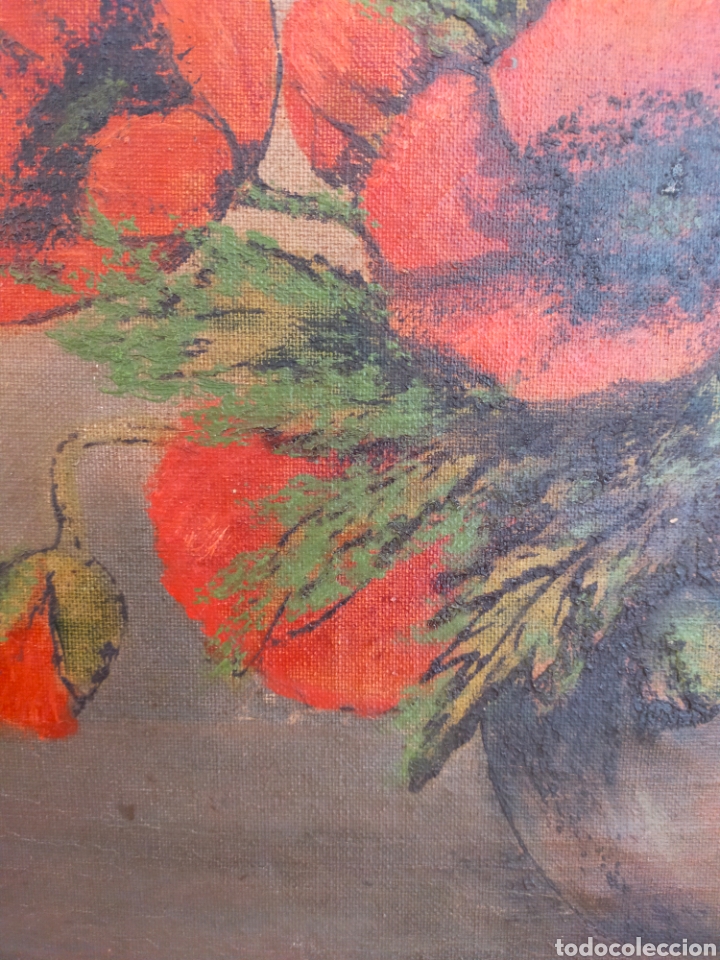 Arte: AMAPOLAS. OLEO SOBRE LIENZO. 44X64 CM. - Foto 5