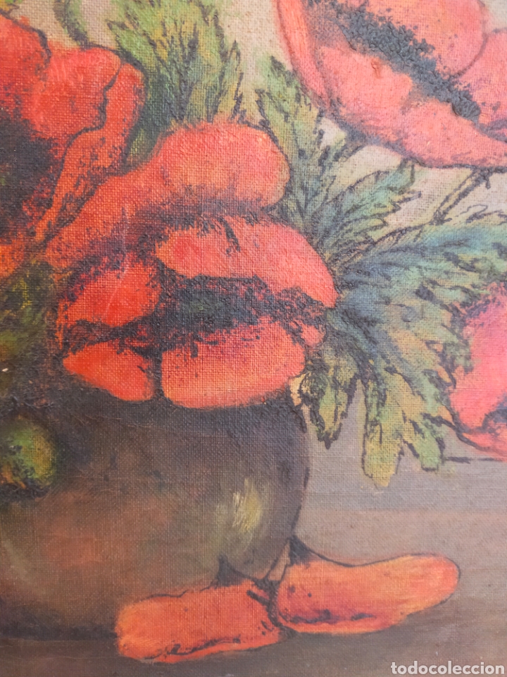 Arte: AMAPOLAS. OLEO SOBRE LIENZO. 44X64 CM. - Foto 6