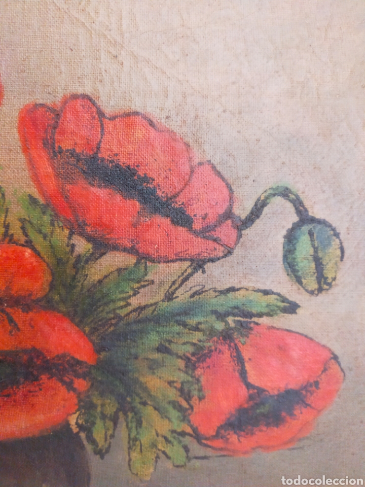 Arte: AMAPOLAS. OLEO SOBRE LIENZO. 44X64 CM. - Foto 7