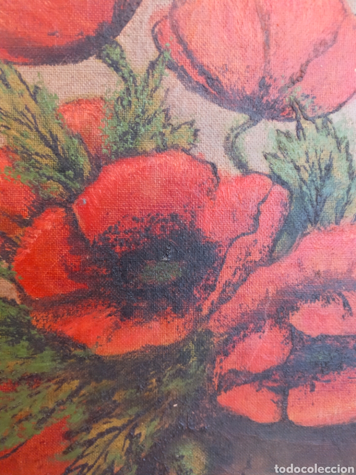 Arte: AMAPOLAS. OLEO SOBRE LIENZO. 44X64 CM. - Foto 8