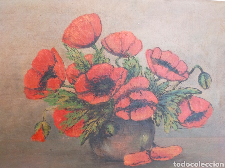 Arte: AMAPOLAS. OLEO SOBRE LIENZO. 44X64 CM. - Foto 10