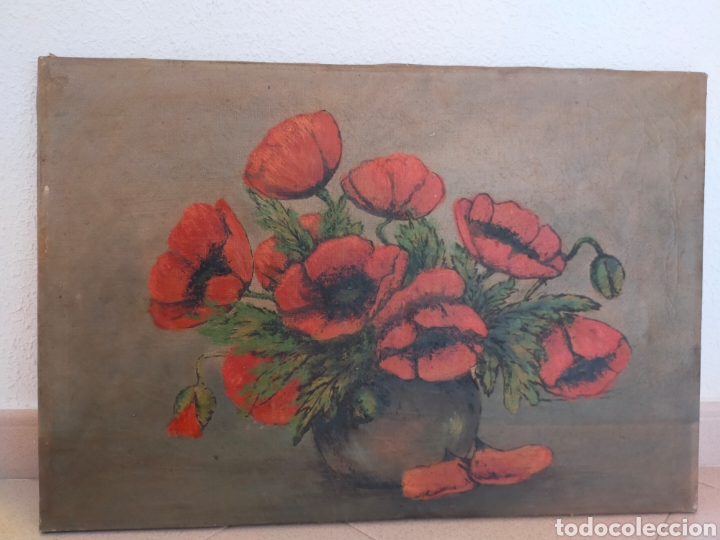 Arte: AMAPOLAS. OLEO SOBRE LIENZO. 44X64 CM. - Foto 11