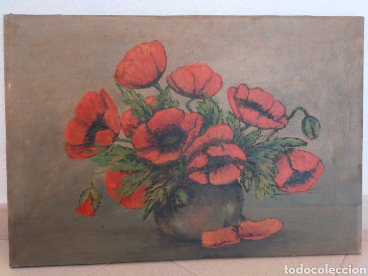 Arte: AMAPOLAS. OLEO SOBRE LIENZO. 44X64 CM. - Foto 16