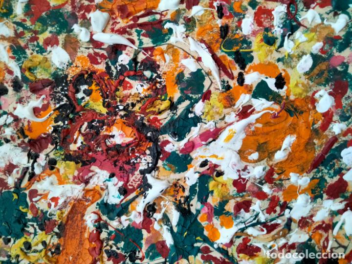 Arte: Cuadro Original al Estilo de Jackson Pollock. A&ntilde;os 70. - Foto 2