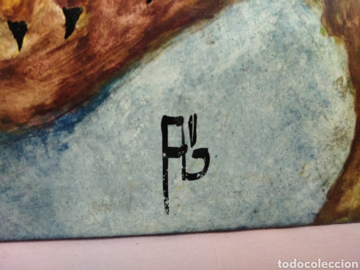 Arte: Excepcional &oacute;leo sobre tabla firmado 62/36 cms