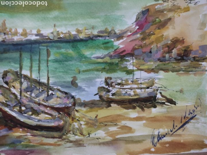 Arte: Embarcadero ( acuarela ) original - Foto 2