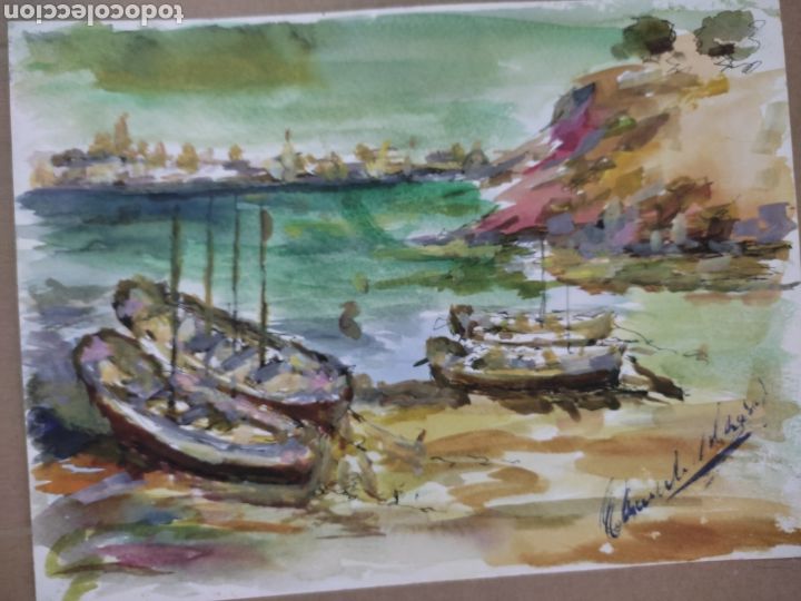 Arte: Embarcadero ( acuarela ) original - Foto 3
